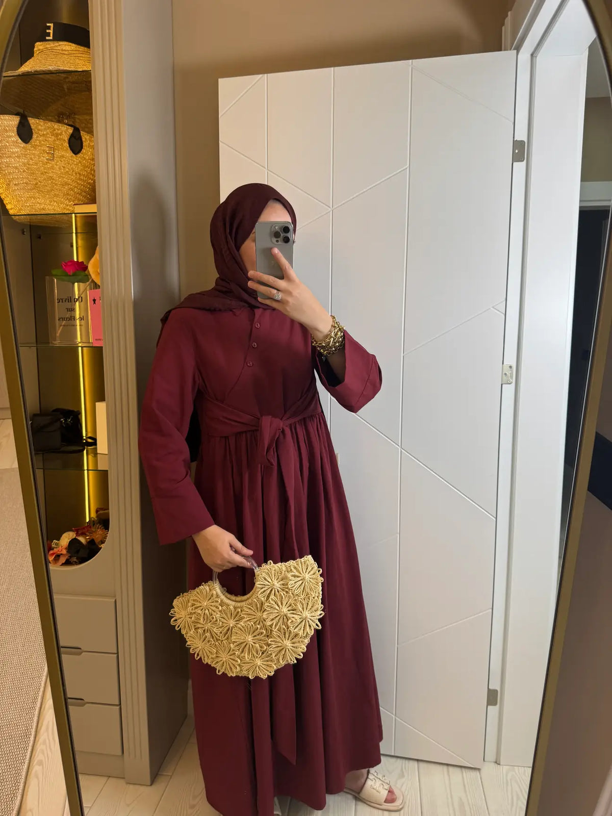 Asimestrik Bağlamalı Elbise Bordo