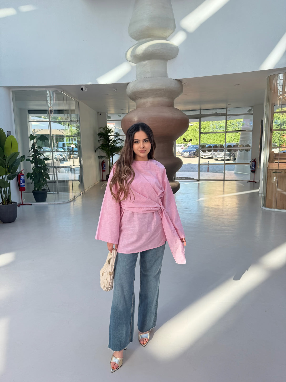 Liya Oversize Bluz pembe