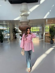Liya Oversize Bluz pembe