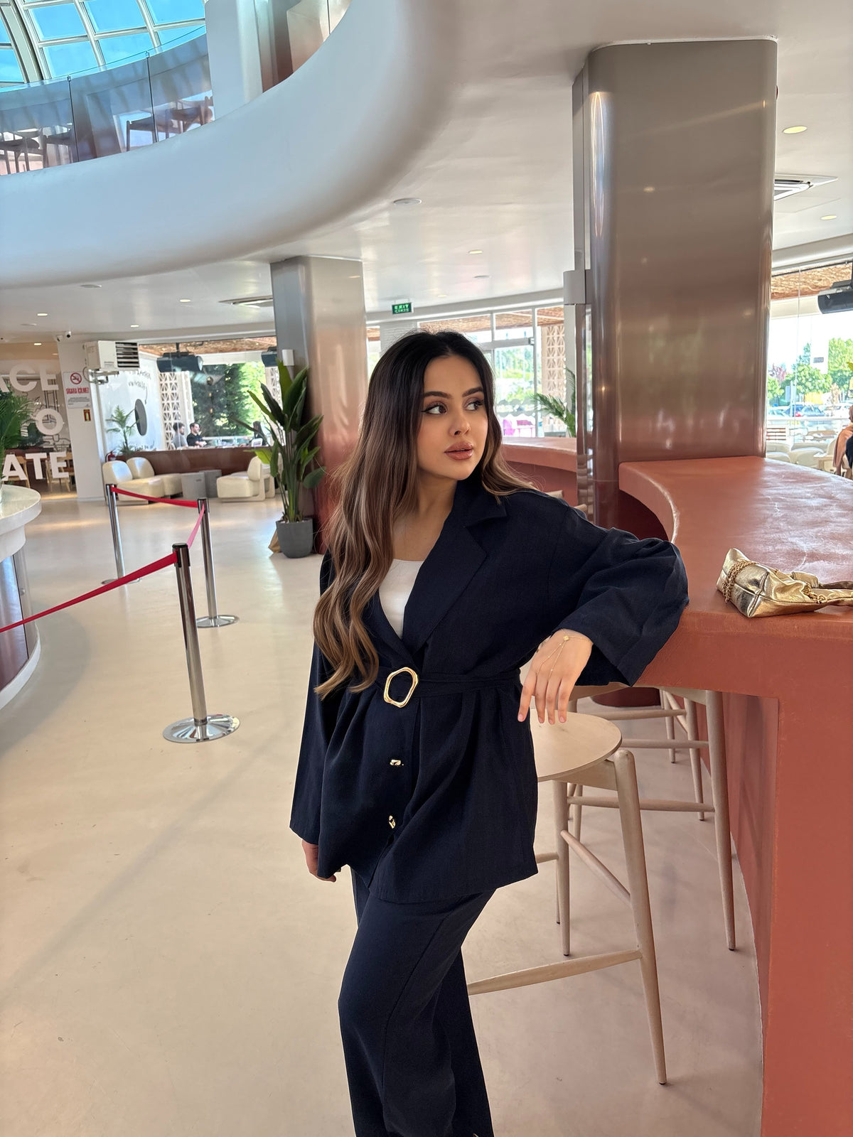 Ceketli Tina Takım Lacivert