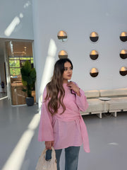 Liya Oversize Bluz pembe