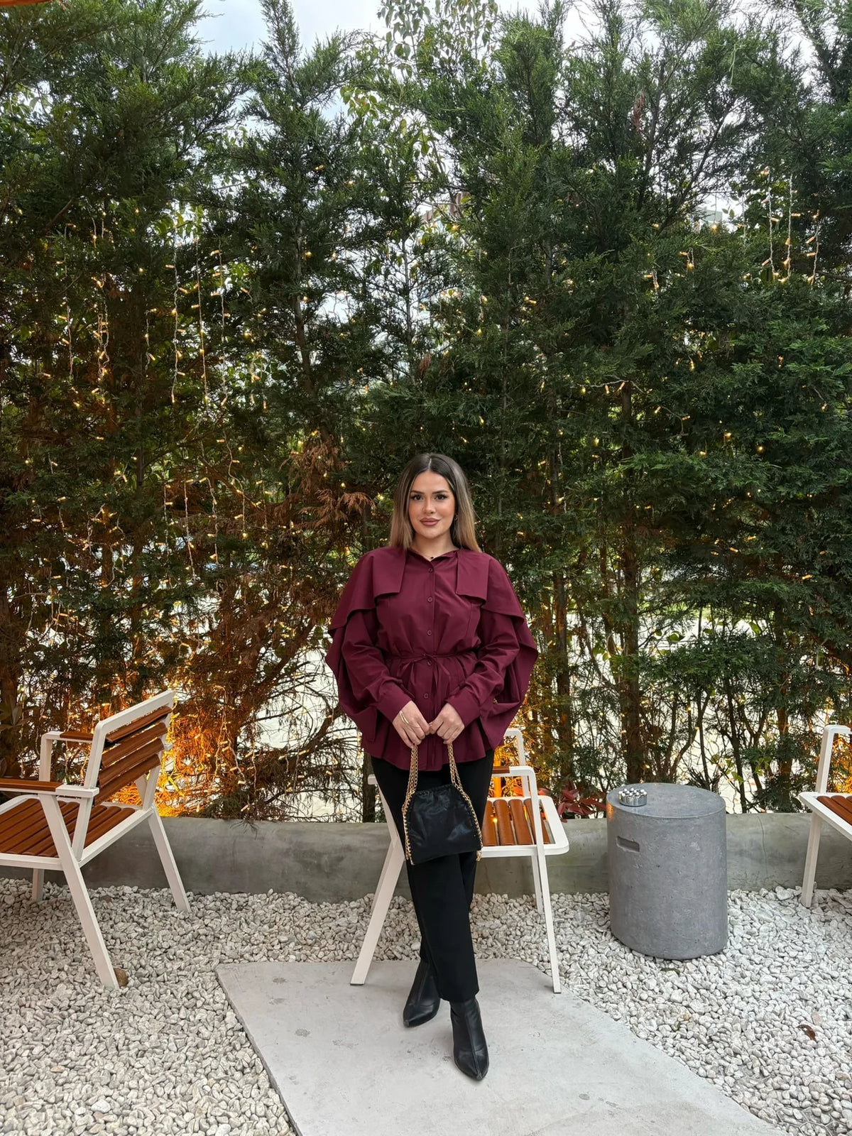 Qastel Gömlek Bordo