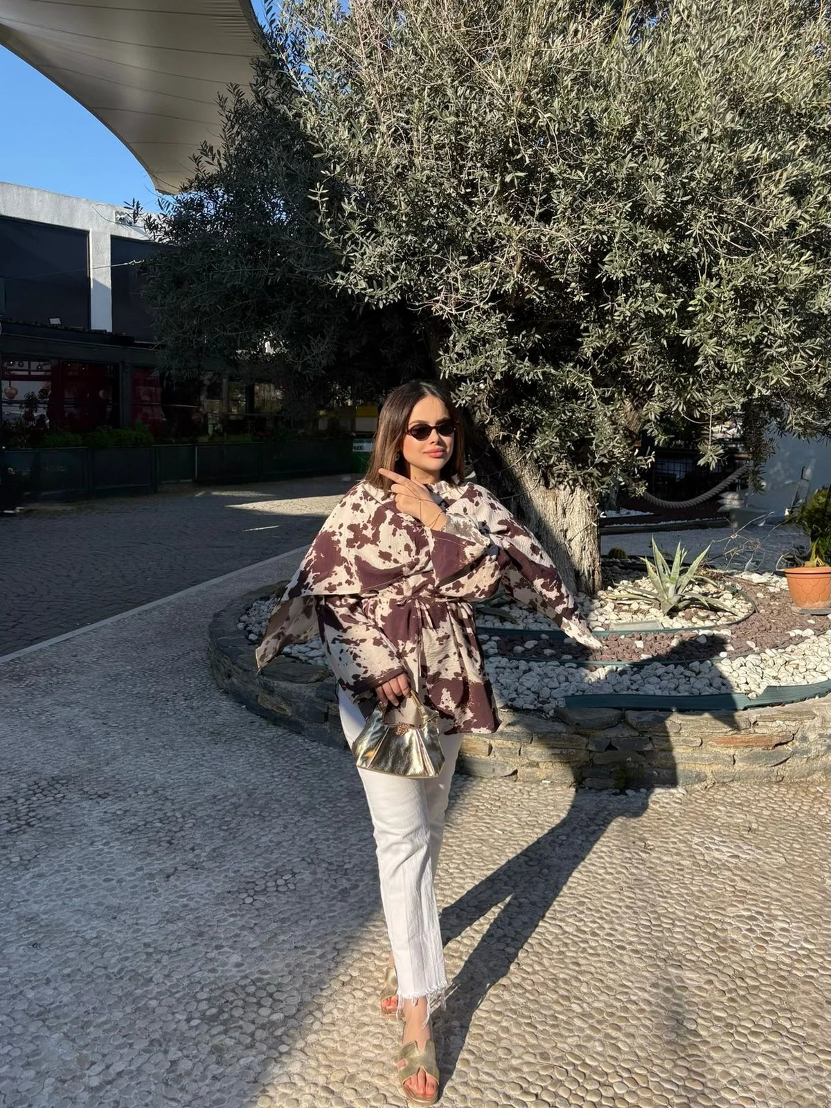 Desenli Pelerin Tunik